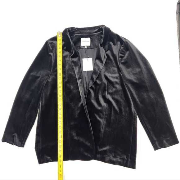 Gibson Latimer Jacket Blazer Womens Size XL Open Front Black Velvet Vampire Goth - Picture 5 of 8